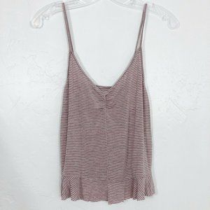 AEO Soft & Sexy Pink & White Striped Tank Top